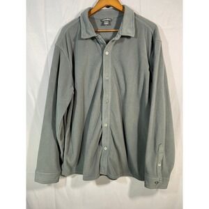Eddie Bauer Women's Grey Fleece Button Up Shirt Jacket Sz XL Long Sleeve Outdoor
